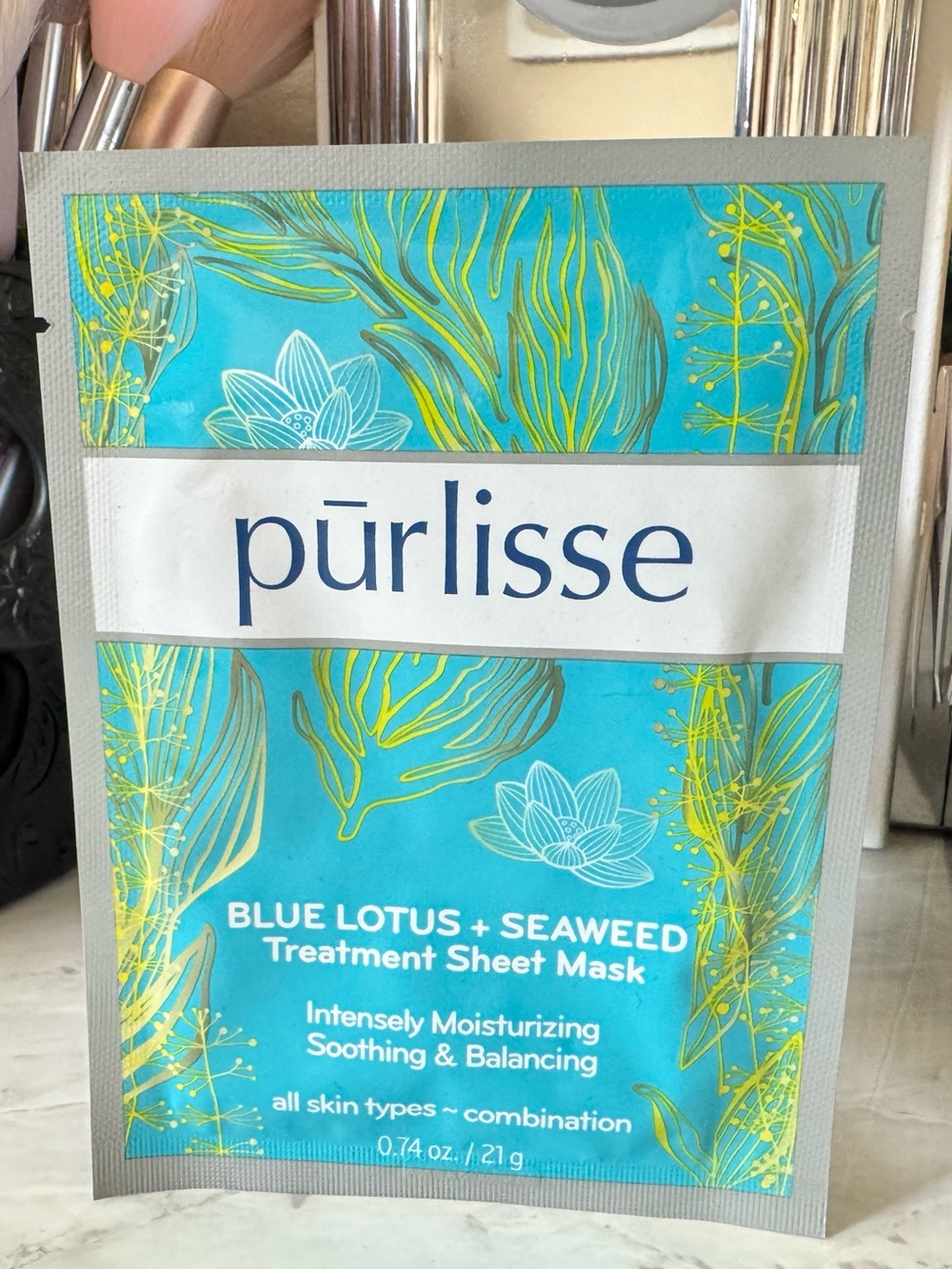 3/$15 Purlisse Blue Lotus + Seaweed Treatment Sheet Mask New Made in Korea